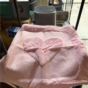 Pink Heart Plush Blanket
